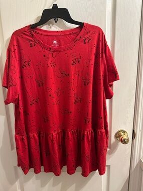 Minnie Mouse Red Peplum Top